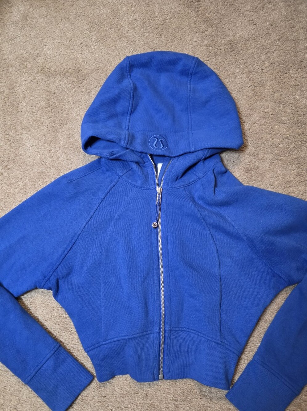 Lululemon Scuba Full-Zip Cropped Hoodie Blazer Blue Blue 4 Rare